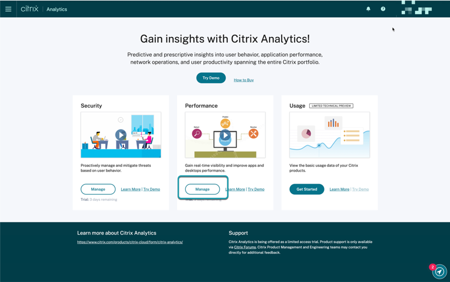 Citrix Performance Analytics