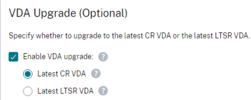 Enable VDA Upgrade