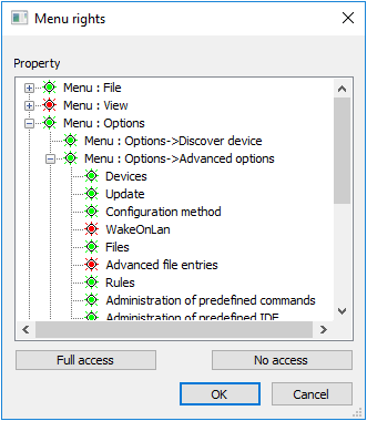 Admin menu