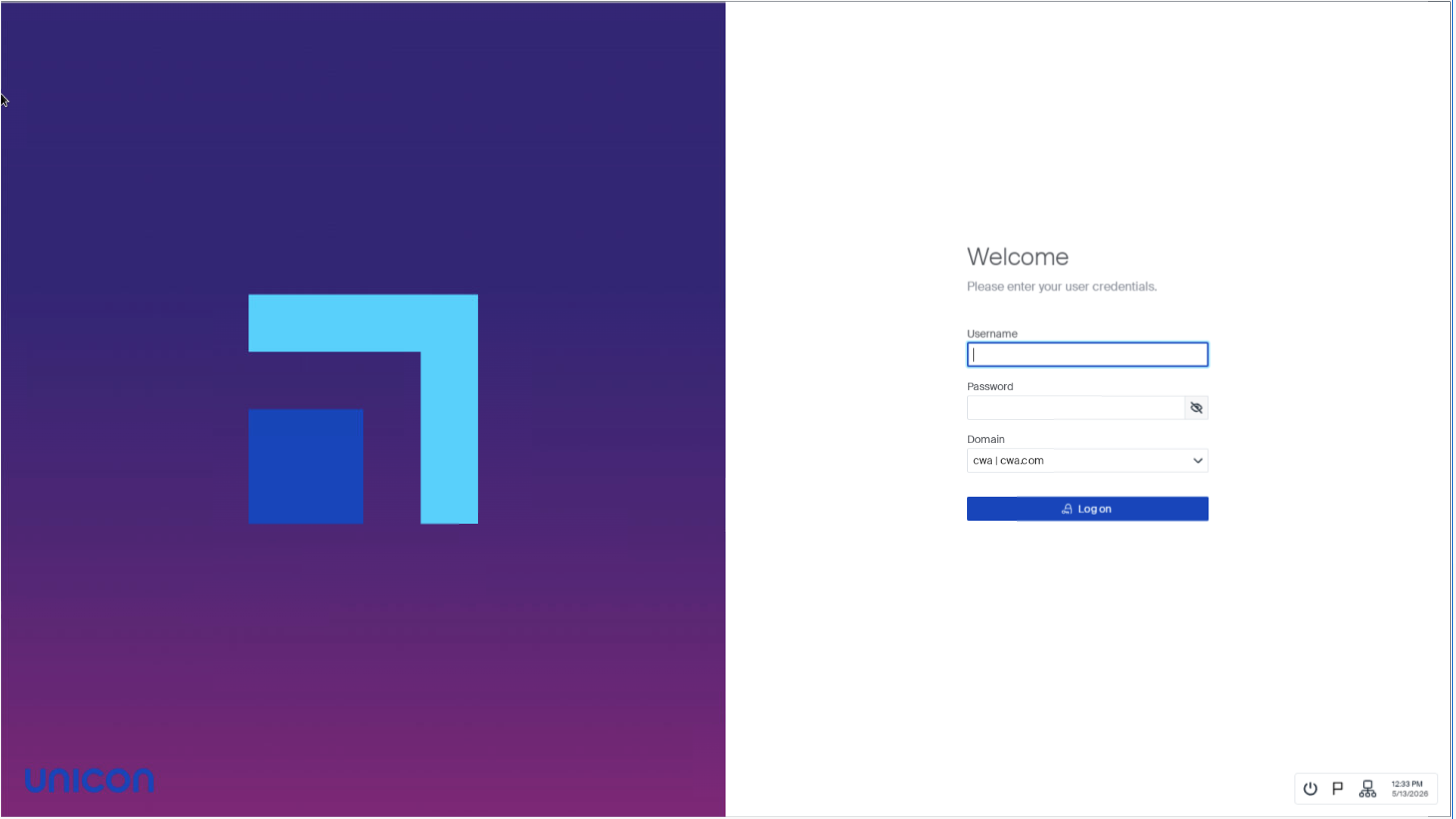 Login screen with leftImage layout