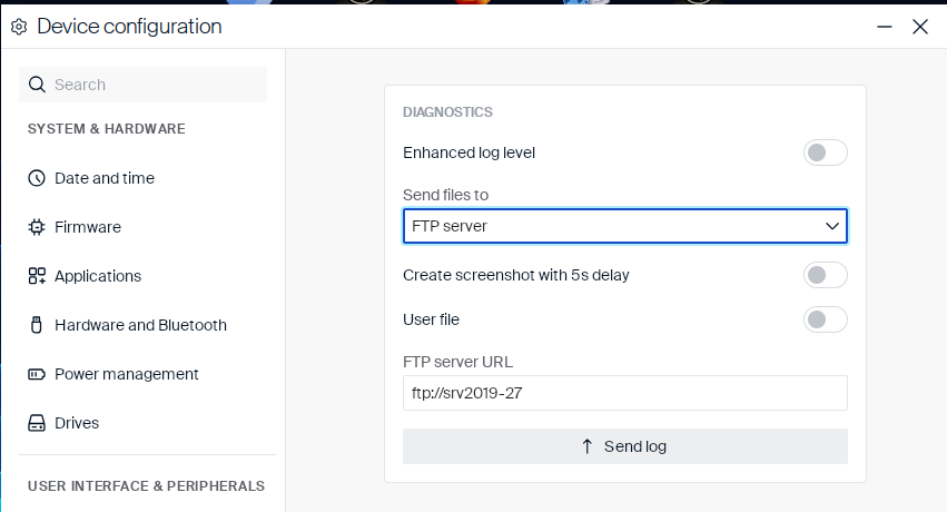 FTP server destination