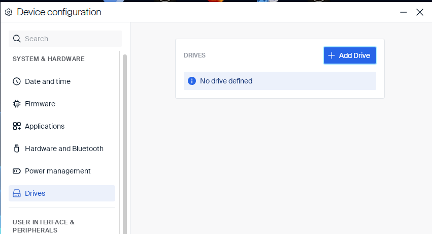 No drive defined