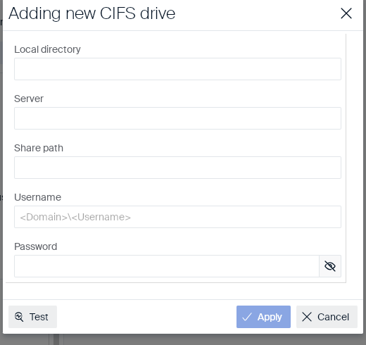 Adding a new CIFS drive