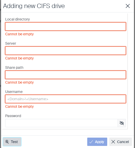 Add CIFS drive validation