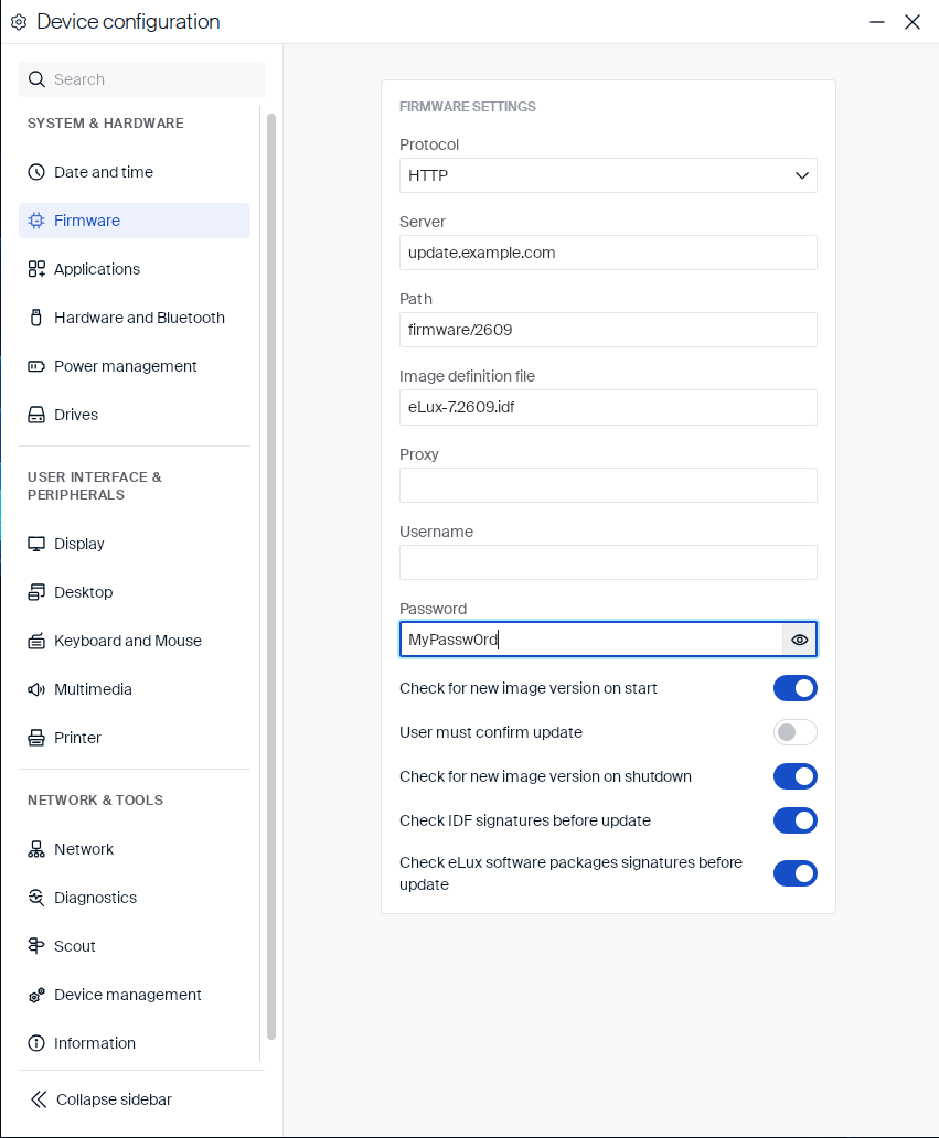 Password field with visible text