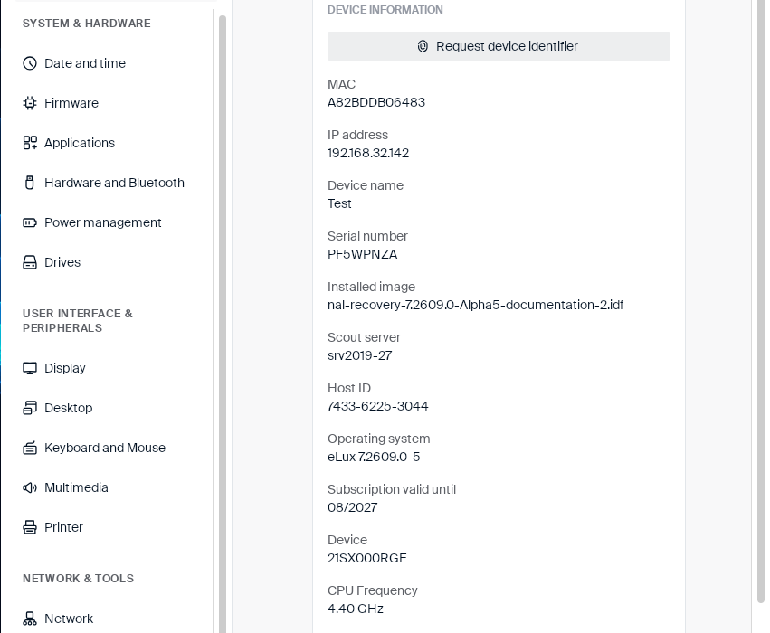 Information — device identifiers