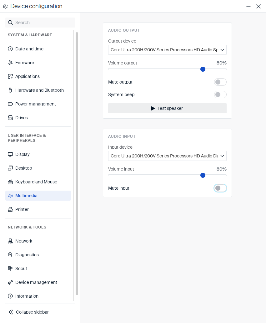 Multimedia settings