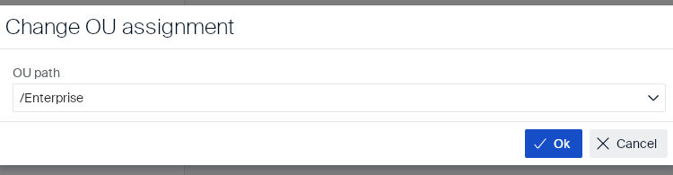 Change OU assignment dialog