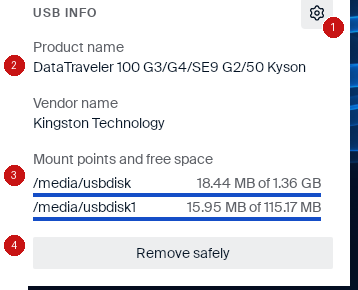USB info popup