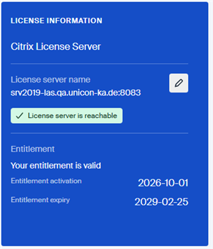 License information widget