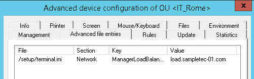 Diagram of file entries for server cluster