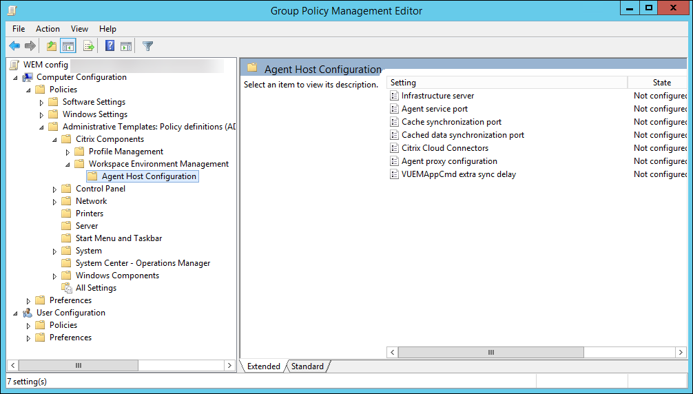 Group Policy management Editor