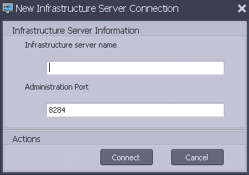 Nueva conexión a Infrastructure Server