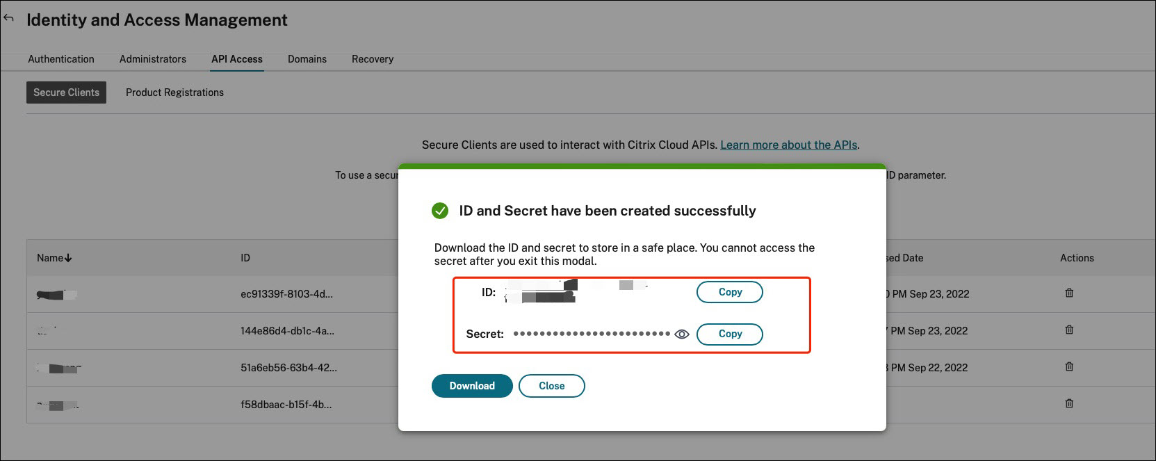 API secure client