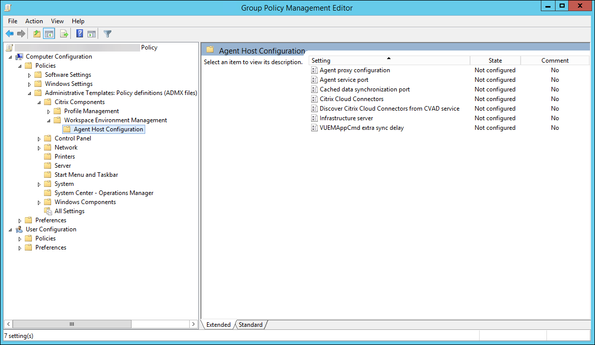 Group Policy management Editor