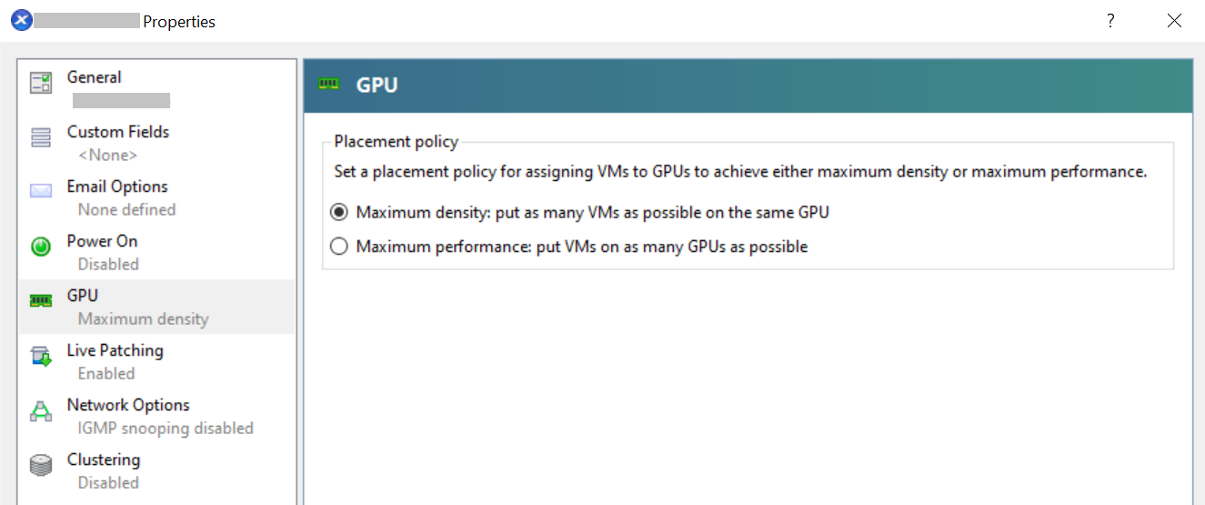 GPU placement policy
