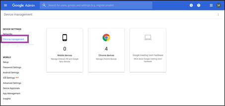 Image of Google administrator console