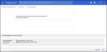 Imagem do console do administrador do Google