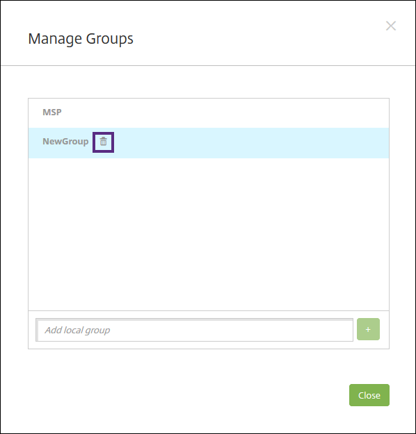 Image of user groups management