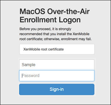 Écran du message du certificat racine du navigateur Safari