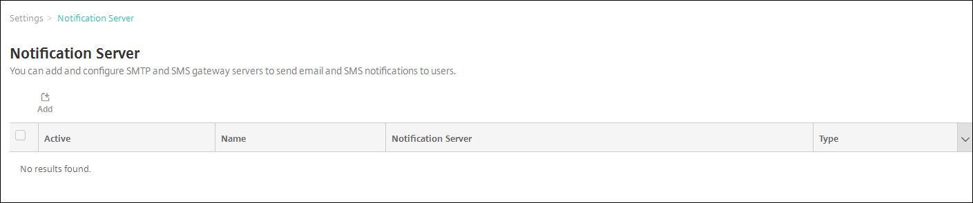 Image of notification server page
