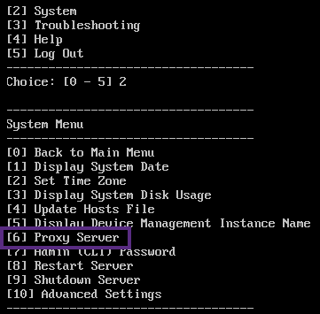 Imagem da configuração do servidor proxy