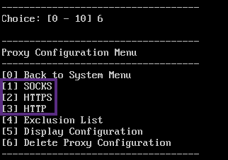 Image de la configuration du serveur proxy