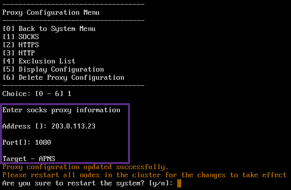 Imagem da configuração do servidor proxy