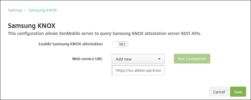 Imagen de la página Samsung Knox