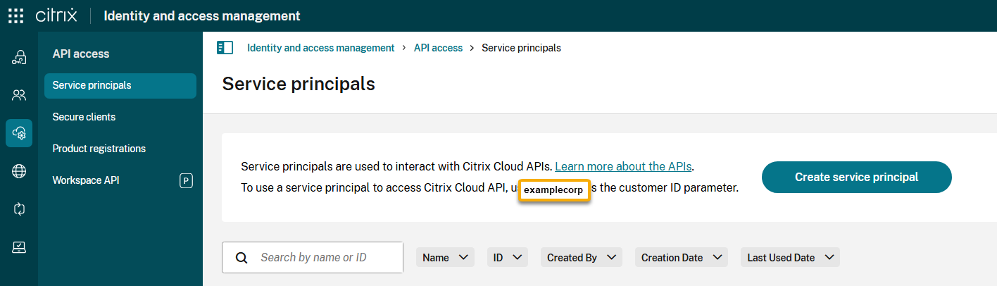 API access example