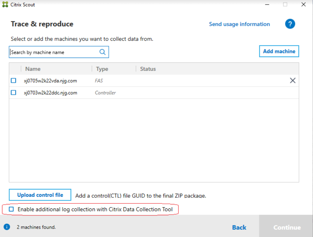 Enable additional log collection