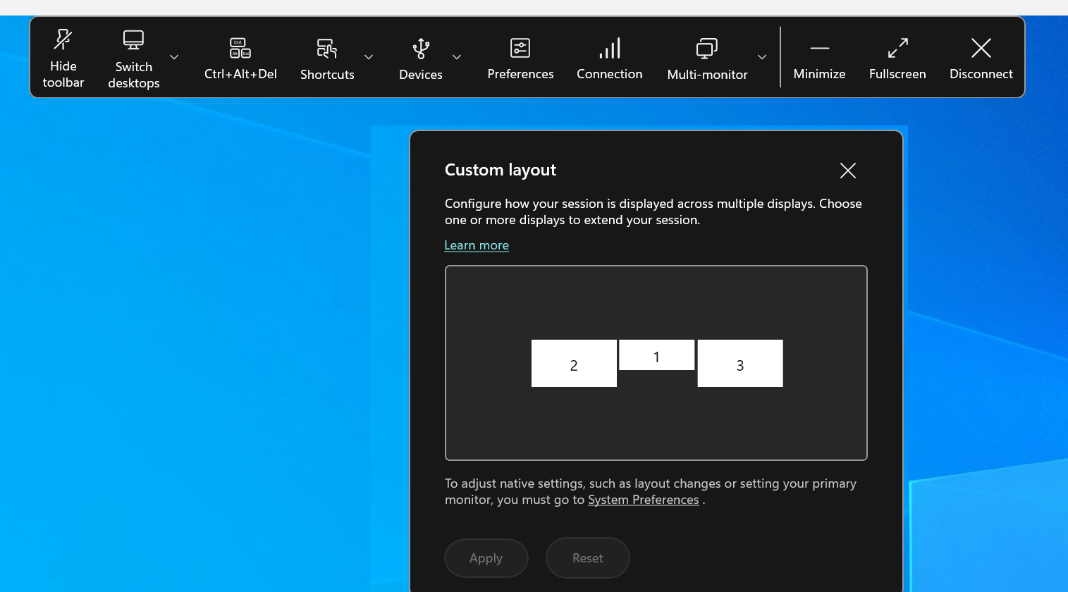 Multi-montior layout