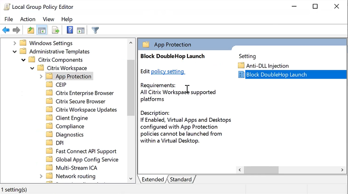 Einstellung "DoubleHop-Start blockieren" auswählen