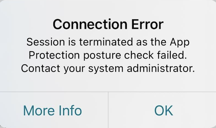 Posture check error in iOS