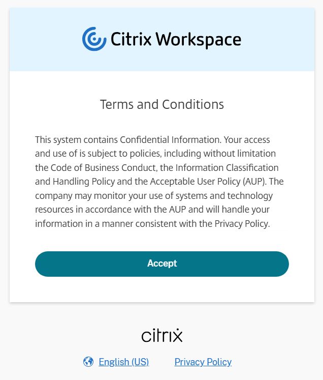 Screenshot of pre log-in dialog