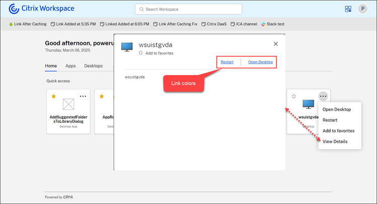 Sceenshot showing how colors are applied in app details