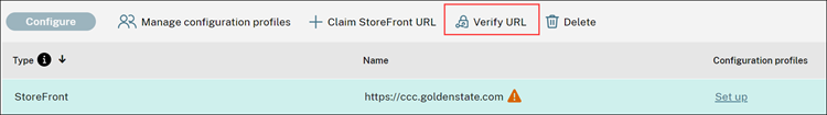StoreFront verify URL
